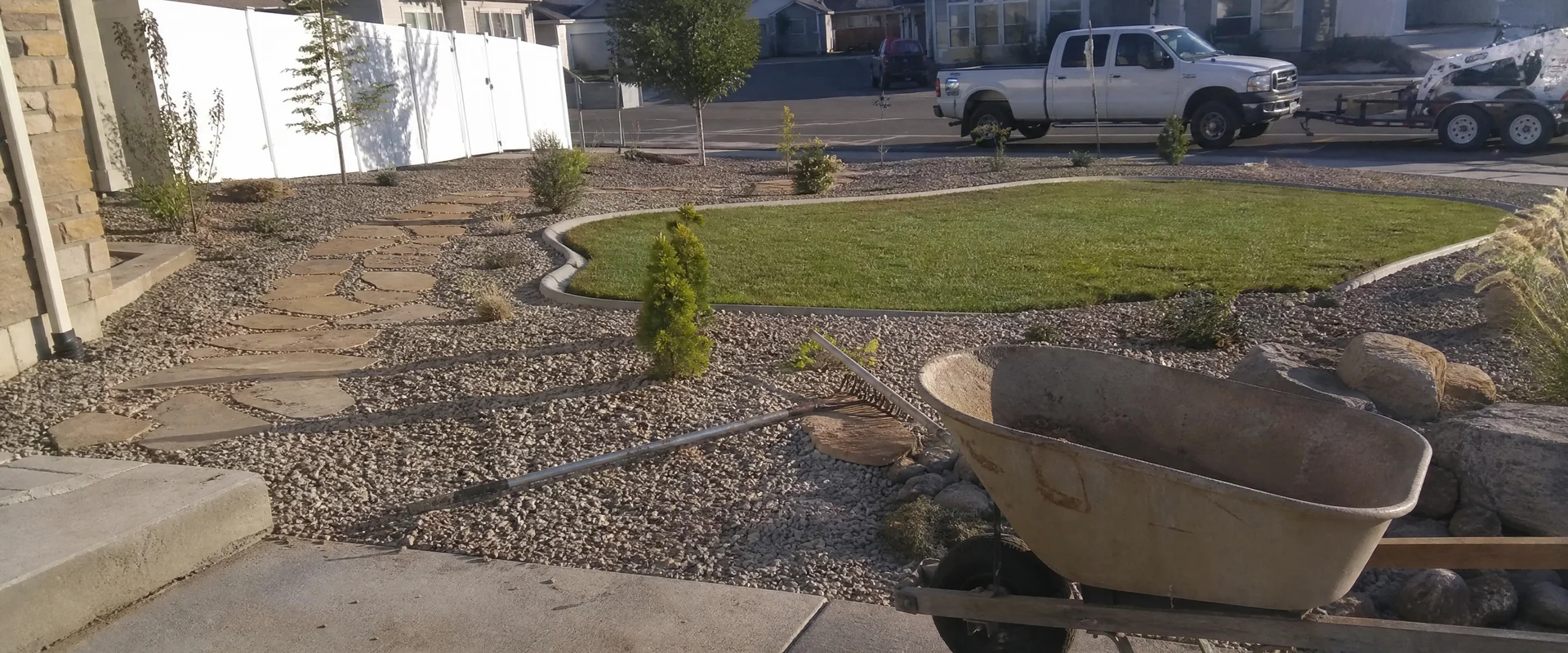 YLC Landscaping crew completing landscape design on a Utah property
